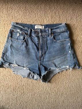 Abercrombie & Fitch Distressed Blue Denim Cutoff Shorts